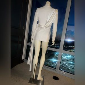 Miss Circle Vandra White Draping Blazer Jacket⚜️